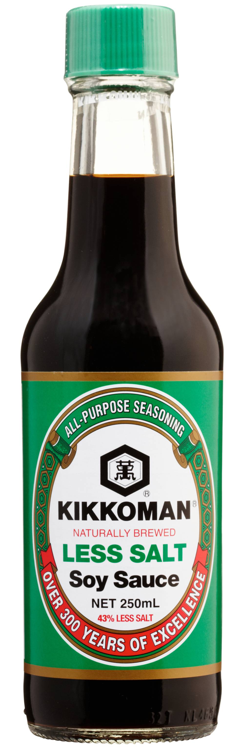 Kikkoman Naturally Brewed Soy Sauce Less Salt (250mL)