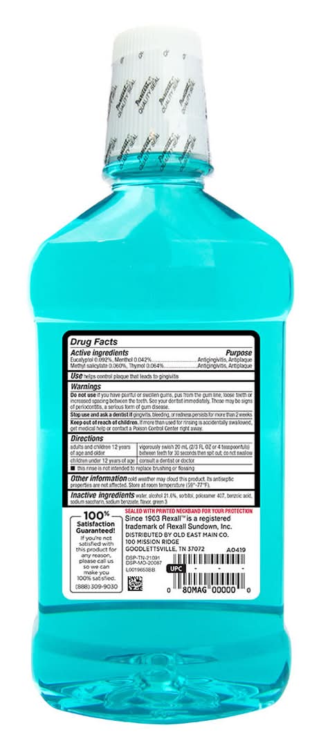 Rexall Blue Mint Mouthwash 500ml