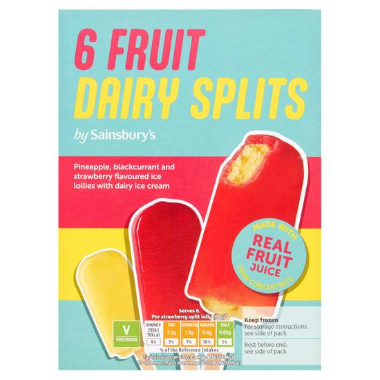 Sainsbury's Fruit Juice Ice Cream Splits 6x73ml