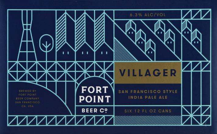 Fort Point Beer Co. Villager San Francisco Style Ipa Beer (6 pack, 12.53 fl oz)