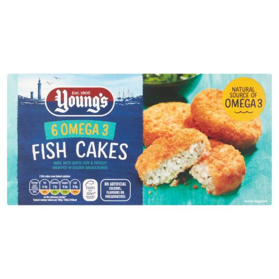 Young's 6 Omega Fish Cakes (6ct)