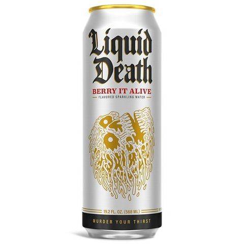 Liquid Death Berry It Alive Flavored Sparkling Water With Agave (8x 19.2oz cans)