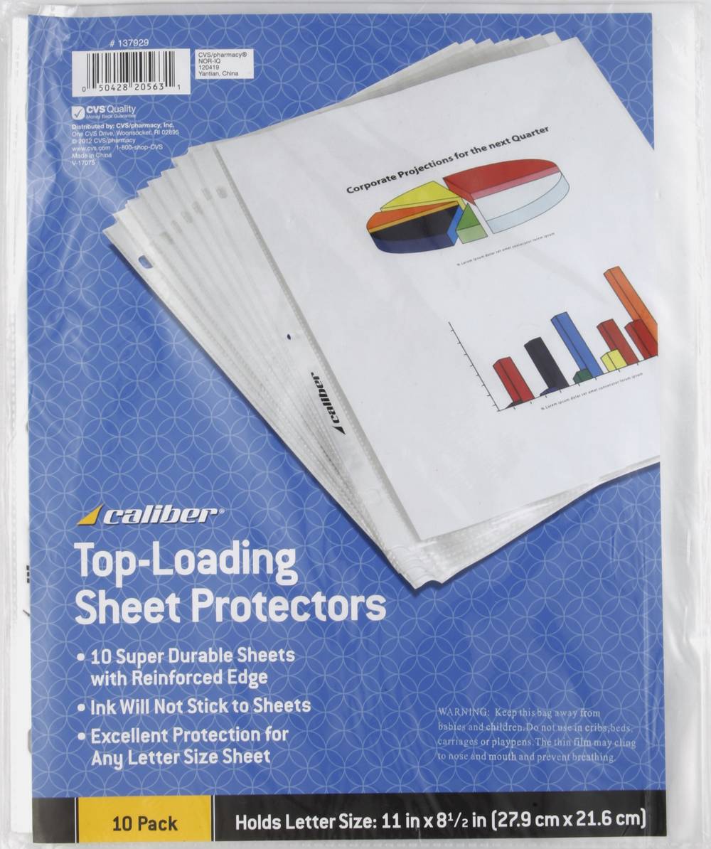 Caliber Sheet Protectors, 27.9 cm x 21.6 cm (10 ct)