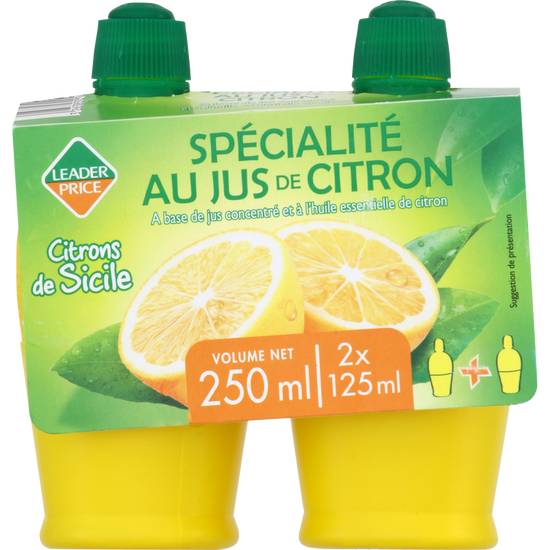 Spécialité au jus de citron Leader Price 2x125ml