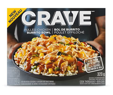Crave Burrito Bowl Frozen Meal, Pulled Chicken (320 g)