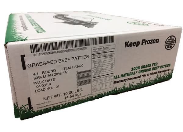Interstate Meat Ibp Grass Fed Beef Patties (10 lbs)
