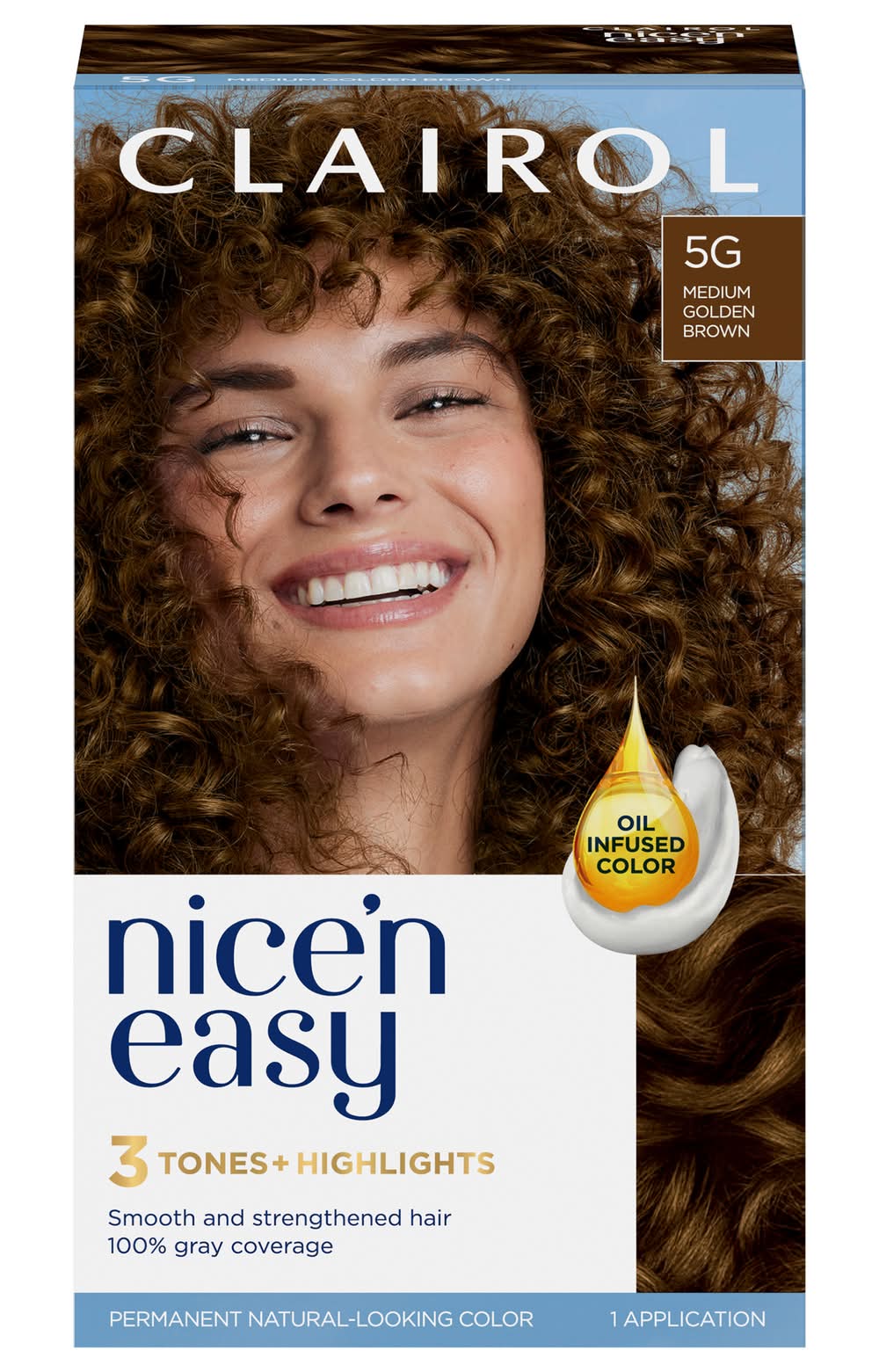 Nice'n Easy Clairol Permanent Hair Color, Golden-Brown