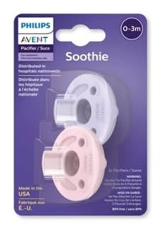 Philips Avent Soothie Pacifiers 0-3m - Fresh Lilac/Pastel Pink - 2pk