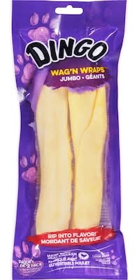 Dingo Bâtonnets Géants À Mâcher Pour Chiens Wag ’N Wrap / Wag 'N Wrap Dog Treats, Jumbo 206.0 G