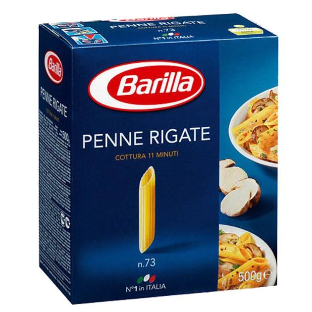 Barilla macarrão italiano de grano duro penne rigate nº 73 (500 g)