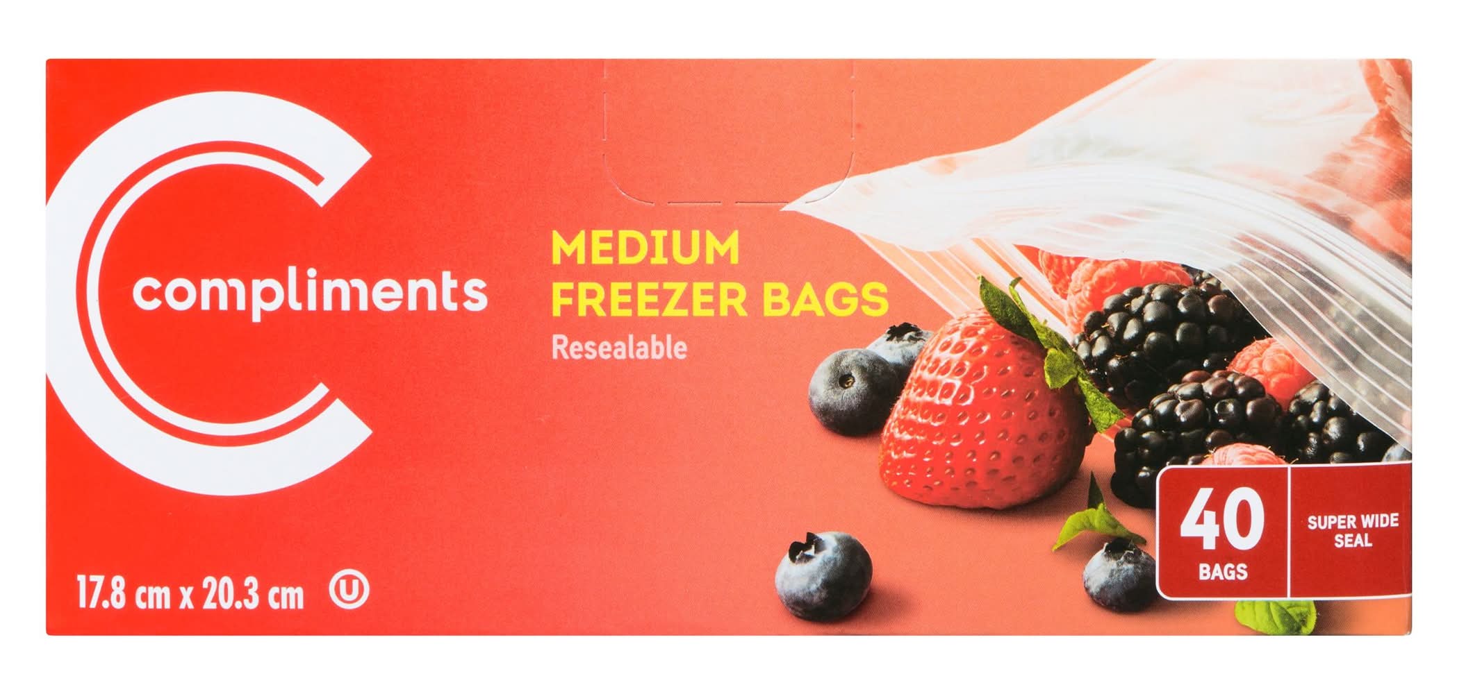 Compliments Medium Freezer Bags