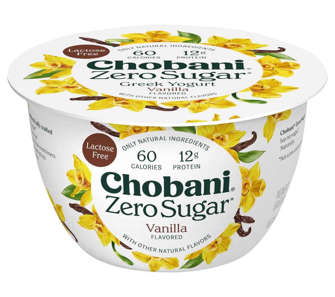 Chobani Zero Sugar Greek Yogurt, Vanilla (5.3 oz)