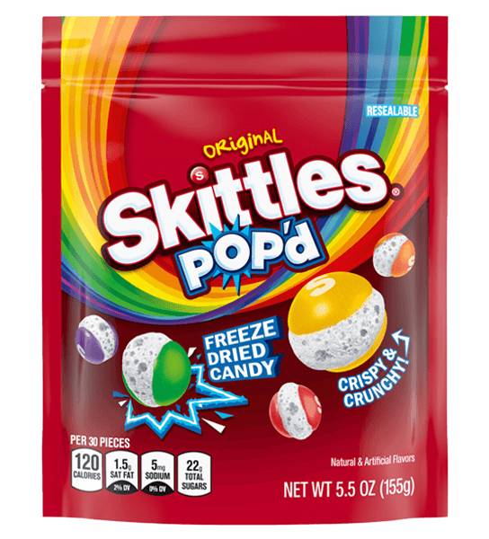 Skittles Original POP'd Freeze Dried Candy 5.5oz