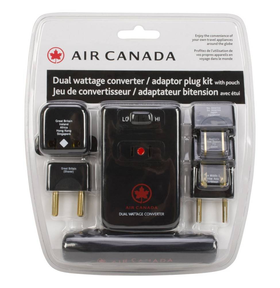Air Canada Dual Wattage Converter & Adapter Plug Kit