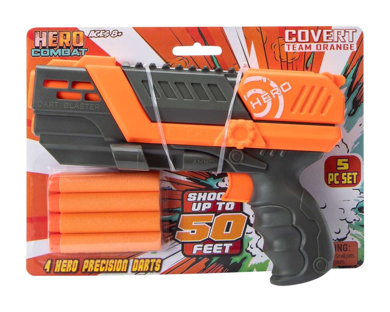 Hero Combat Covert Team 5-Pc Gun Set Orange