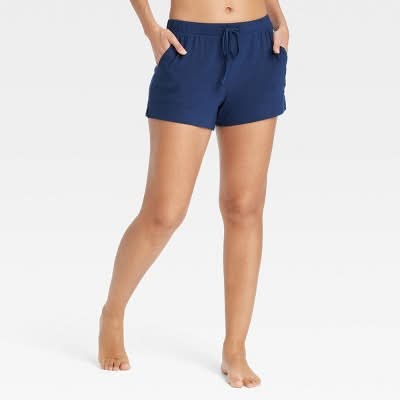 Auden Cloud Knit Modal Pajama 3 Inseam Shorts, Women, M, Navy Blue