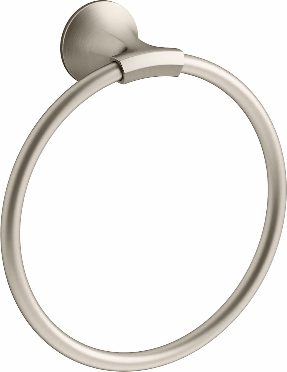 KOHLER Desette Vibrant Brushed Nickel Wall mount Single Towel Ring