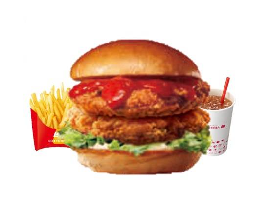 【セット】ダブル旨辛チキンフィレバーガー Double Spicy Chicken Fillet Burger Set