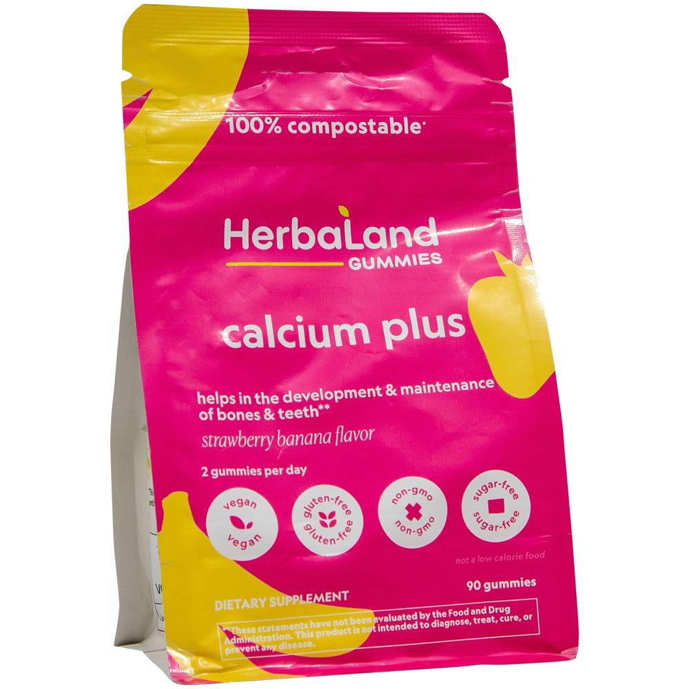 Calcium Plus Gummies - Bone Health - Strawberry Banana (90 Gummies)