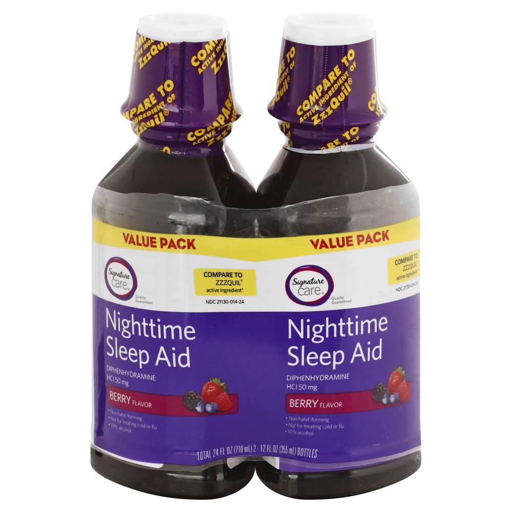 Signature Care Nighttime Sleep Aid Berry (2 x 12 fl oz)