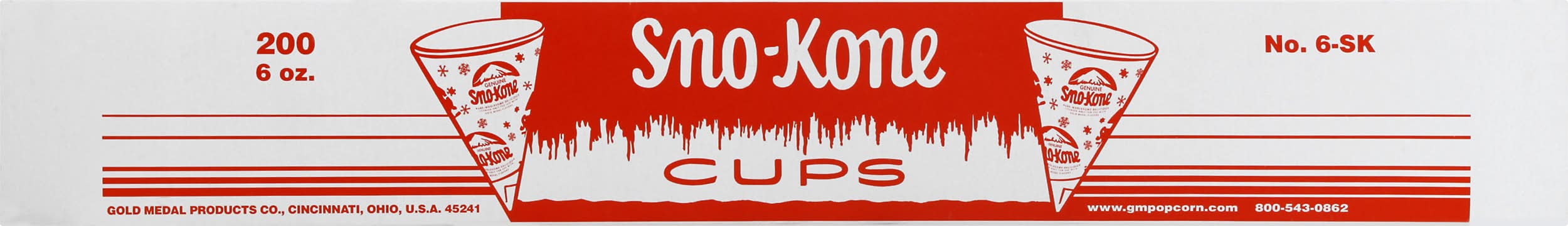 Sno-Kone 6 Oz Cups (1.14 lbs)