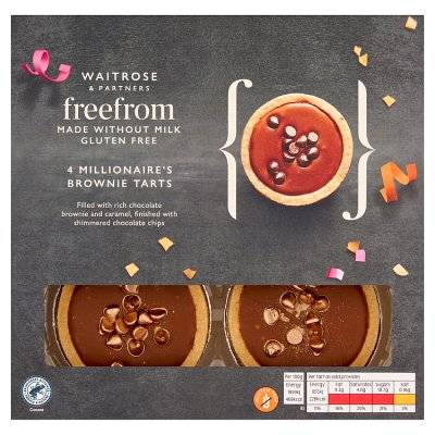 Waitrose & Partners Free From Millionaire's Brownie Tarts (4 pack)