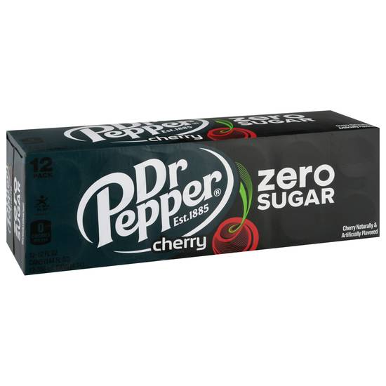 Dr Pepper Zero Sugar Cherry Flavored Soda (12 ct, 12 fl oz)