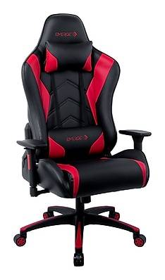 Emerge Vartan Bonded Leather Gaming Chair, Black/Red (53241V)