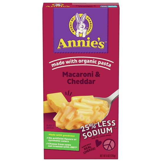 Annie's Less Sodium Classic Mild Cheddar Macaroni & Cheese