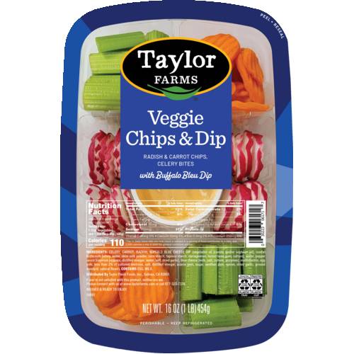 Taylor Farms Veggie Chips And Dip Tray