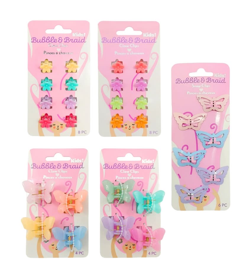 Bubble & Braid Claw Clip For Kids, Assorted Designs