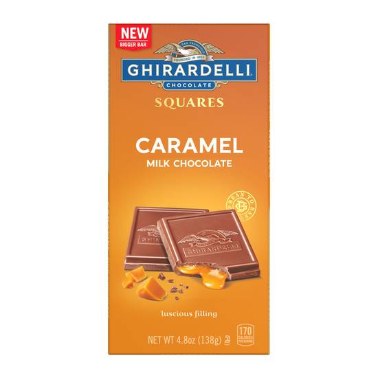 Ghirardelli Caramel Milk Chocolate Squares Bar, 4.8 OZ