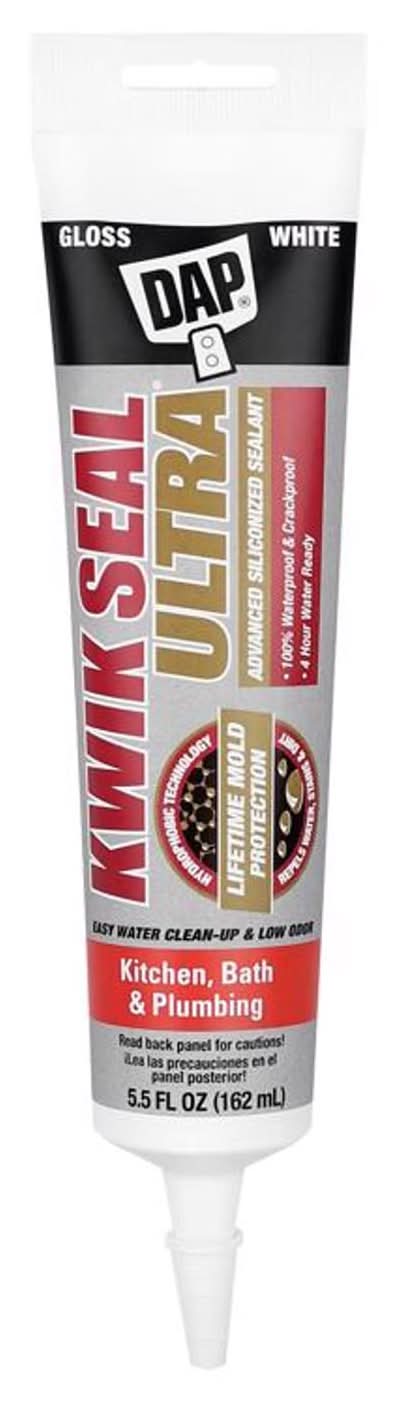 Dap Kwik Seal Ultra White Siliconized Acrylic Kitchen And Bath Sealant 5.5 Oz