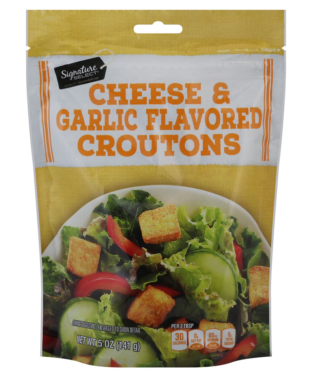 Signature Select Cheese & Garlic Flavored Croutons (5 oz)