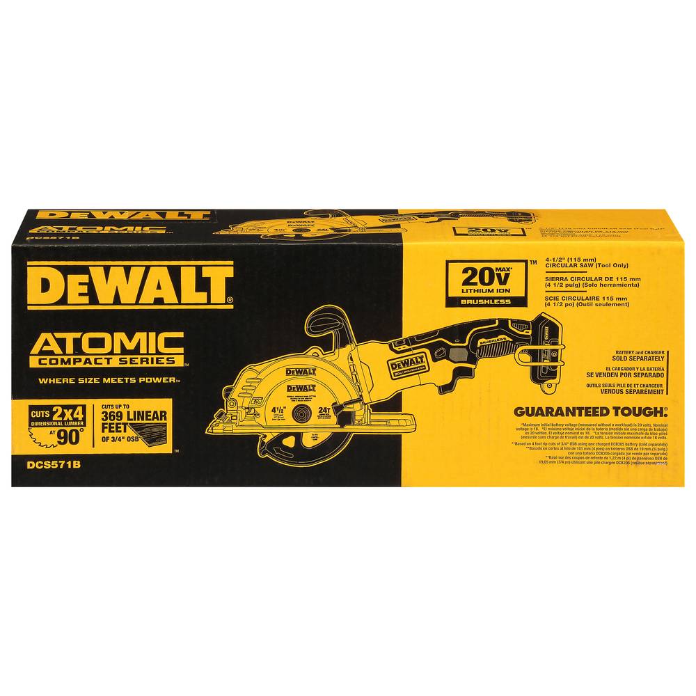 DeWalt Atomic Compact Series 20v Max 4.5inches Cordless Circular Saw