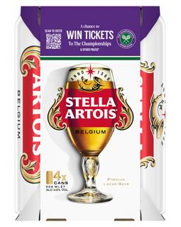 Stella Artois Belgium Premium Lager Cans 4 x 568ml