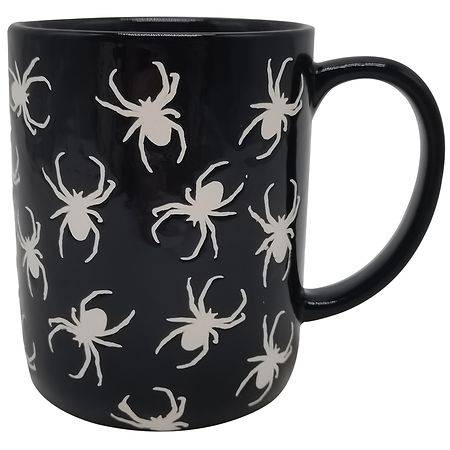 Festive Voice Happy Halloween Spider Mug Of 20.96 fl oz, Black - White