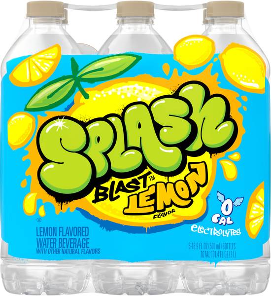 Splash Blast Lemon Flavor Water Beverage (6 ct, 101.4 fl oz )