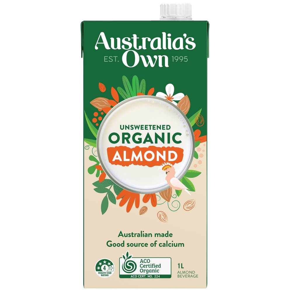 Australia's Own Unsweetened Organic Almond Milk (1L)