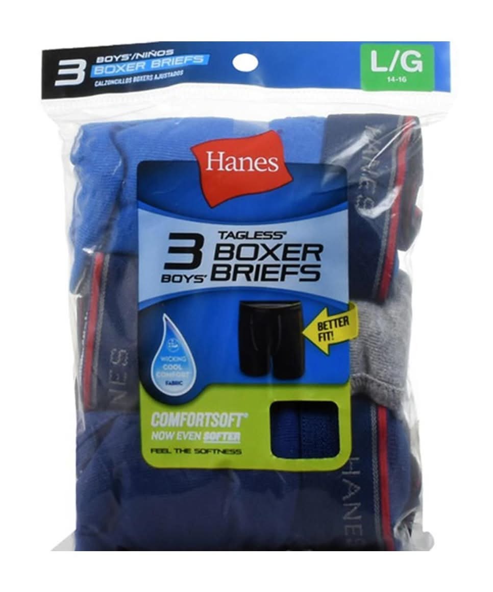 Hanes Tagless Comfortsoft Boxer Briefs, L, Assorted (3 ct)