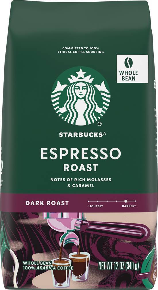 Starbucks Whole Bean Dark Roast 100% Arabica Espresso Roast Coffee (12 oz)