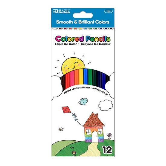 Bazic Smooth & Brilliant Colored Pencils (12 ct)