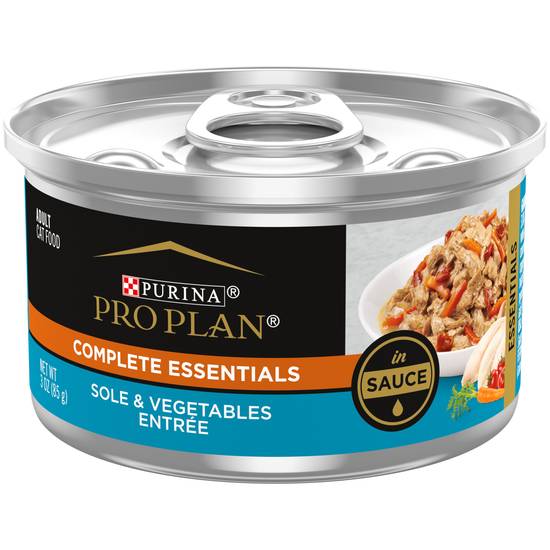 Pro Plan Purina Gravy Pate High Protein Wet Cat Food Complete Essentials Entree in Sauce (sole-vegetable)