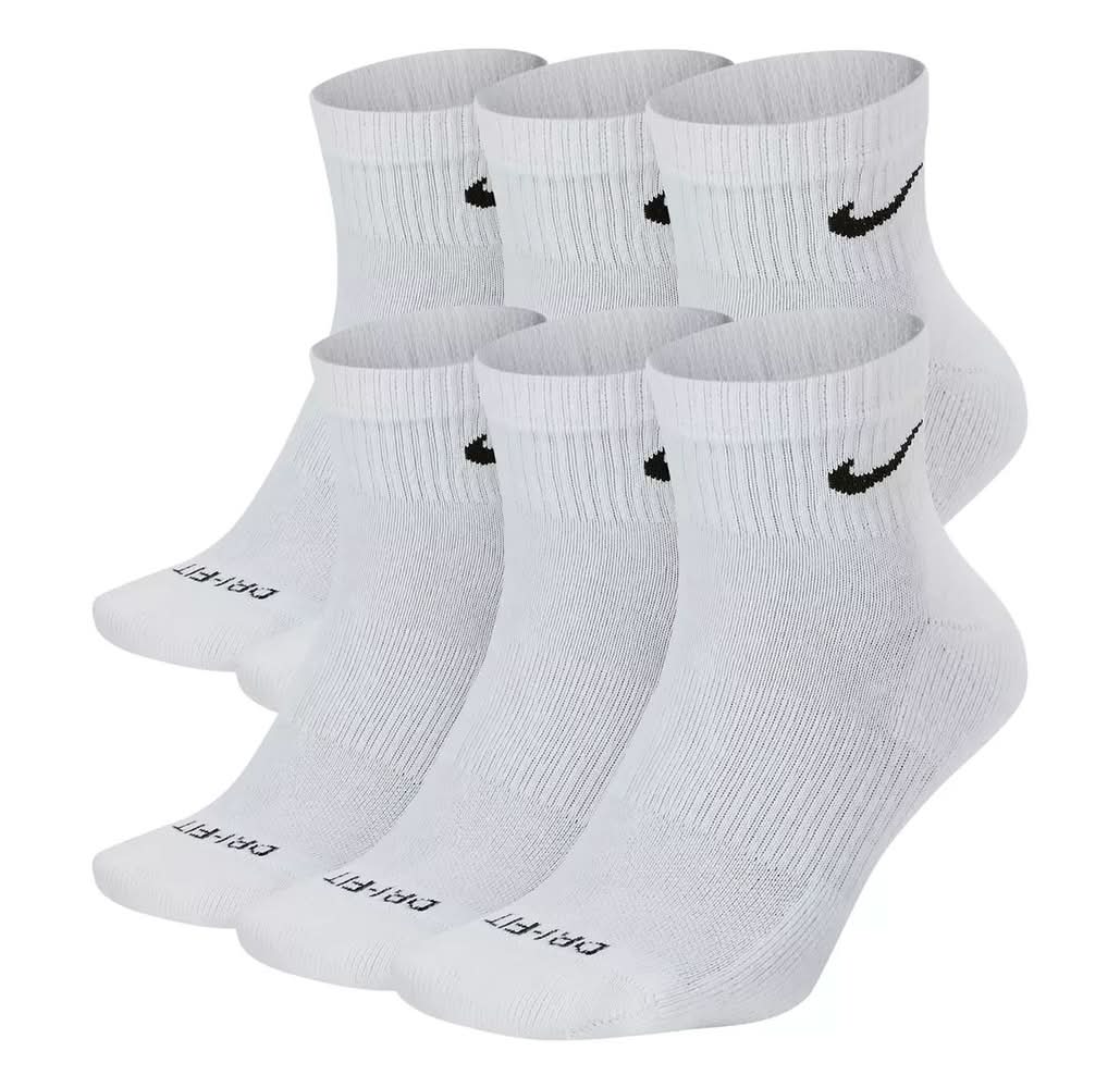 Nike Everyday Plus Cushioned Ankle Socks - 6 Pack (White L)
