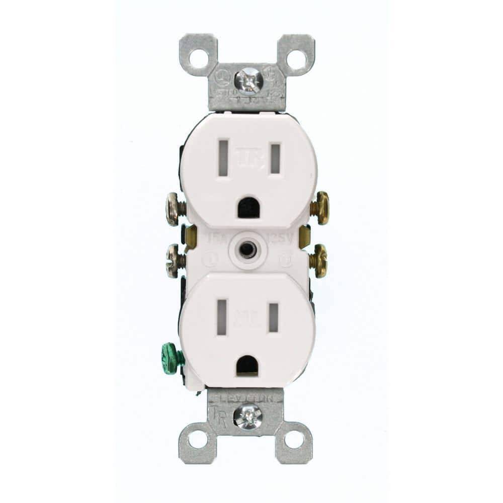 Leviton 15 Amp 125 V Tamper Resistant Duplex Outlet/Receptacle, White