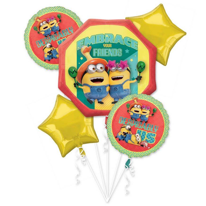 Uninflated Minions Foil Balloon Bouquet, 5pc - Despicable Me 4