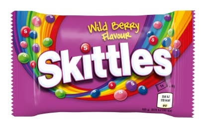 Skittles Wild Berry Fruit, Vegan Chewy Sweets Wild Berry Fruit Flavoured Bag (45g)