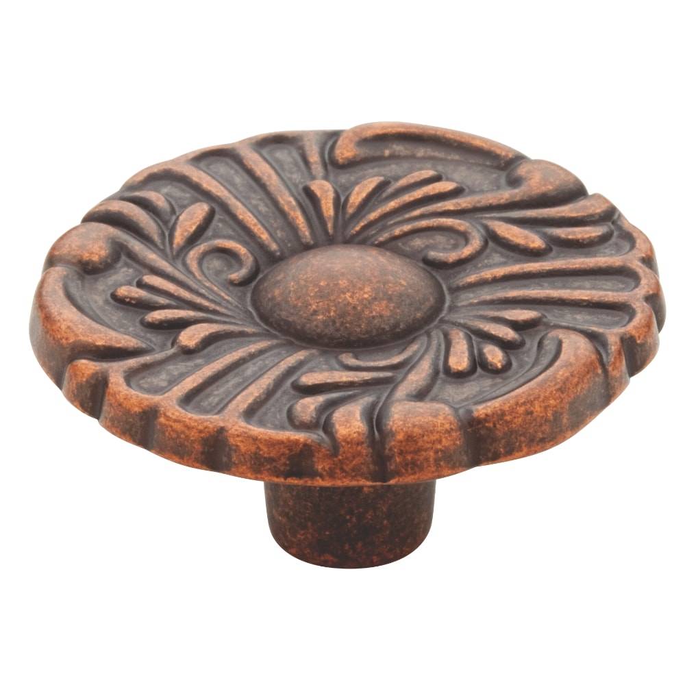 Brainerd Provincial 1-1/2-in Sponged Copper Round Traditional Cabinet Knob | P74580W-CPS-C