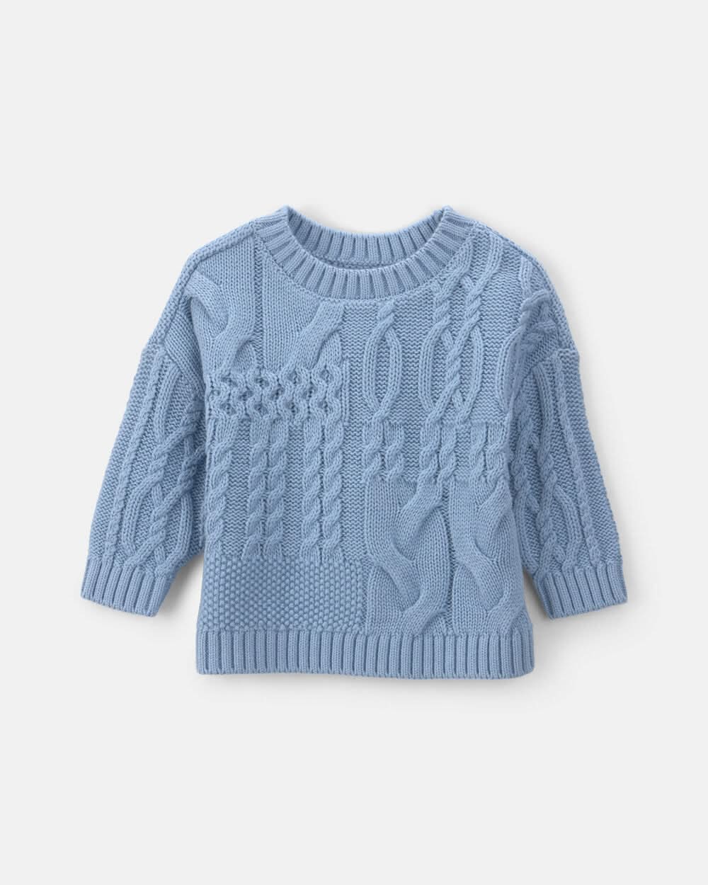 Baby Boy Cable Knit Sweater - Blue - 18M