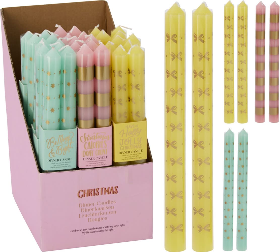 Conjunto Vela Jantar 25Cm Sortido